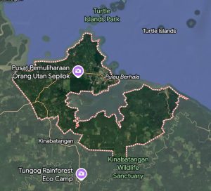 peta zon Sepilok dan Kinabatangan
